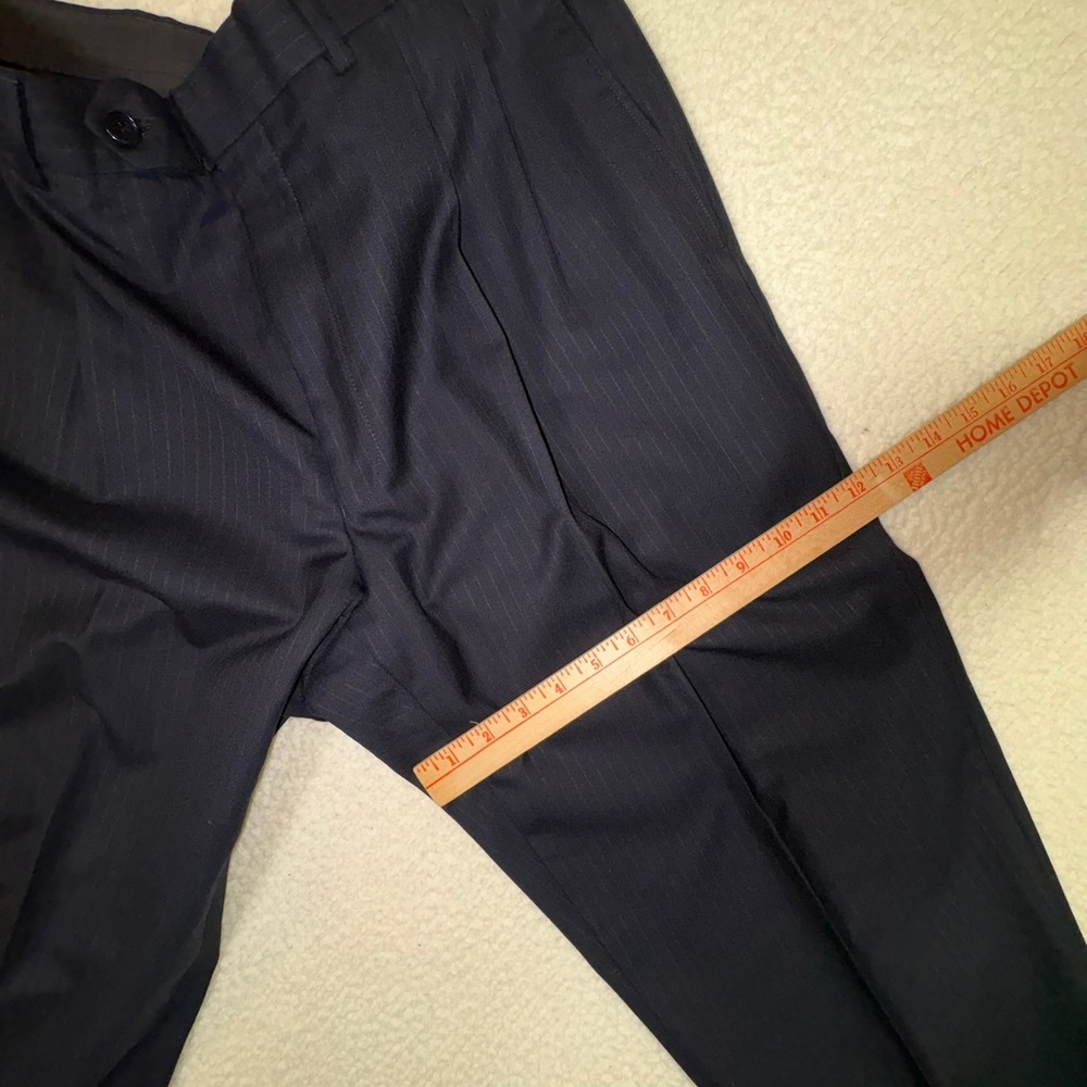 Brooks Brothers 1818 Madison Navy Pinstripe Wool Pleat/Cuff Dress Pants 37W - Picture 9 of 16
